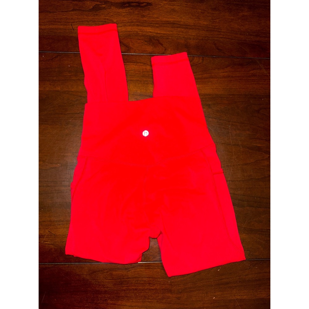 HeyNuts Women Red High Waisted Yoga Leggings with Pockets Size XS - Picture 3 of 4